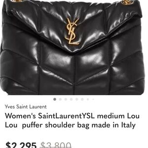 Saint Laurent Black and Gold Lou Lou Shoulder Bag